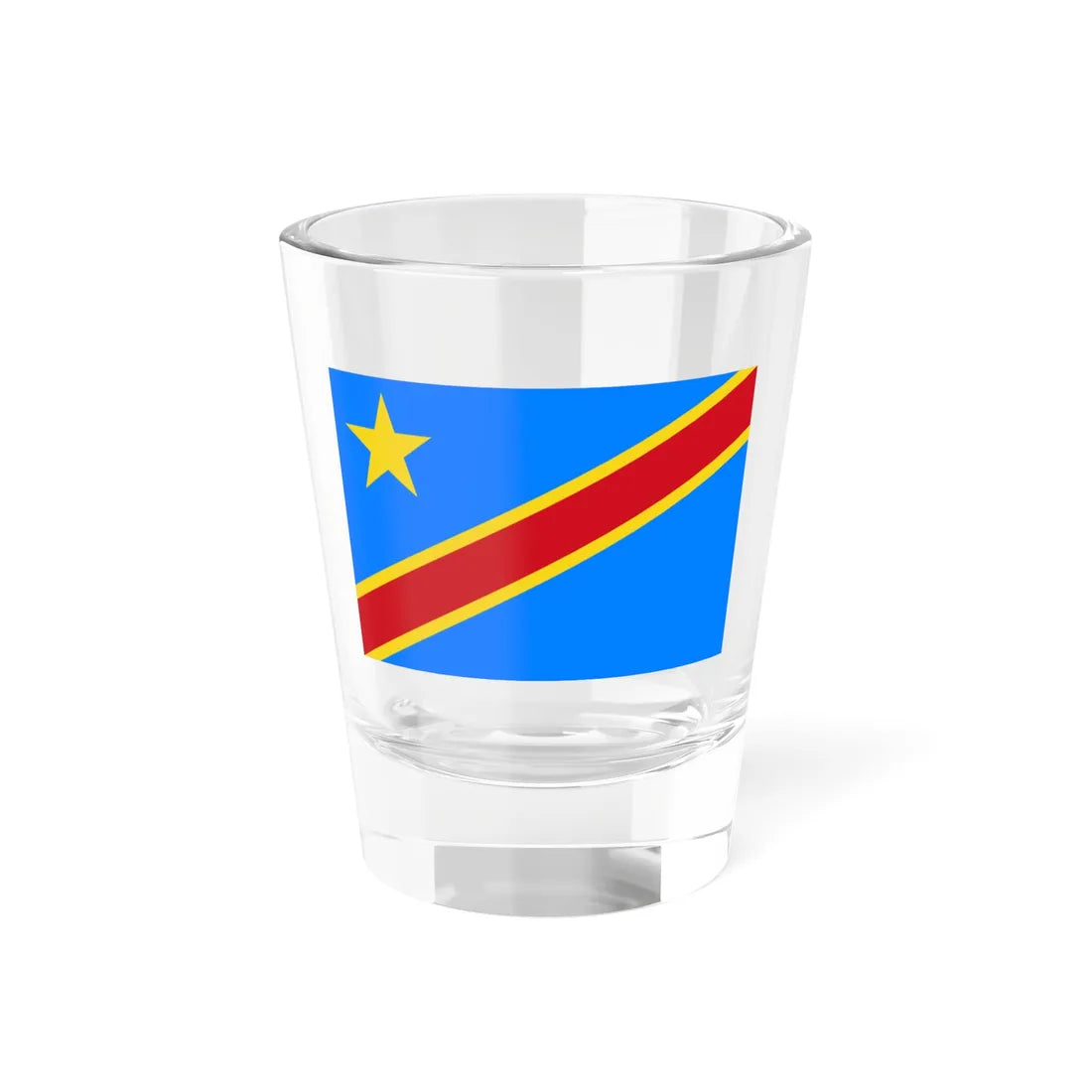 Flag of the Democratic Republic of the Congo 2-3 (Congo) Shot Glass 1.5oz 1.5oz - Go Mug Yourself