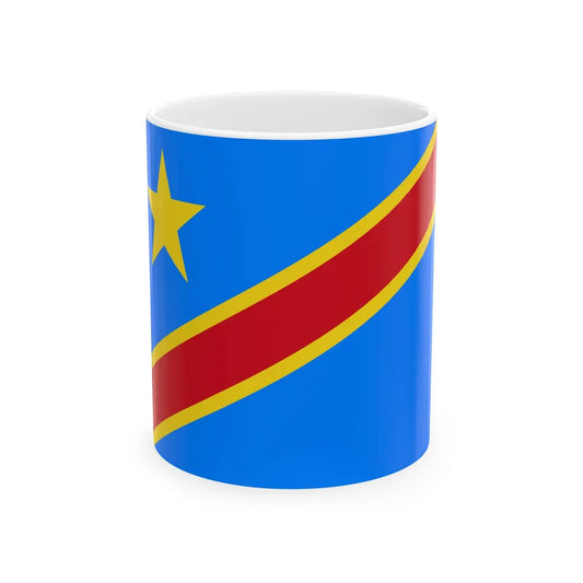 Flag of the Democratic Republic of the Congo (Congo) White Coffee Mug 11oz - Go Mug Yourself