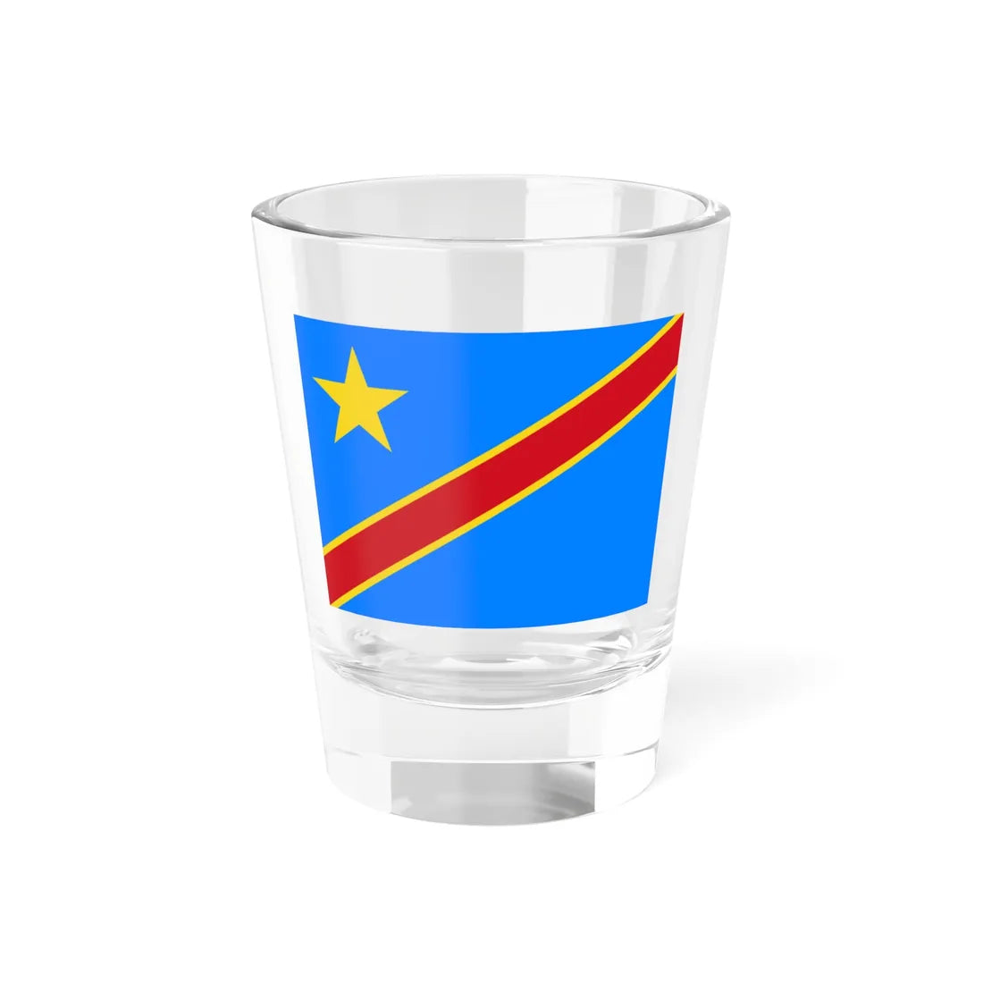 Flag of the Democratic Republic of the Congo type 2 (Congo) Shot Glass 1.5oz 1.5oz - Go Mug Yourself