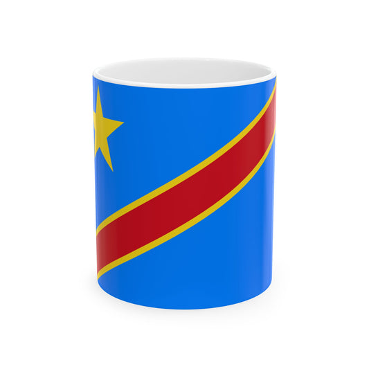 Flag of the Democratic Republic of the Congo type 2 (Congo) White Coffee Mug-11oz-Go Mug Yourself