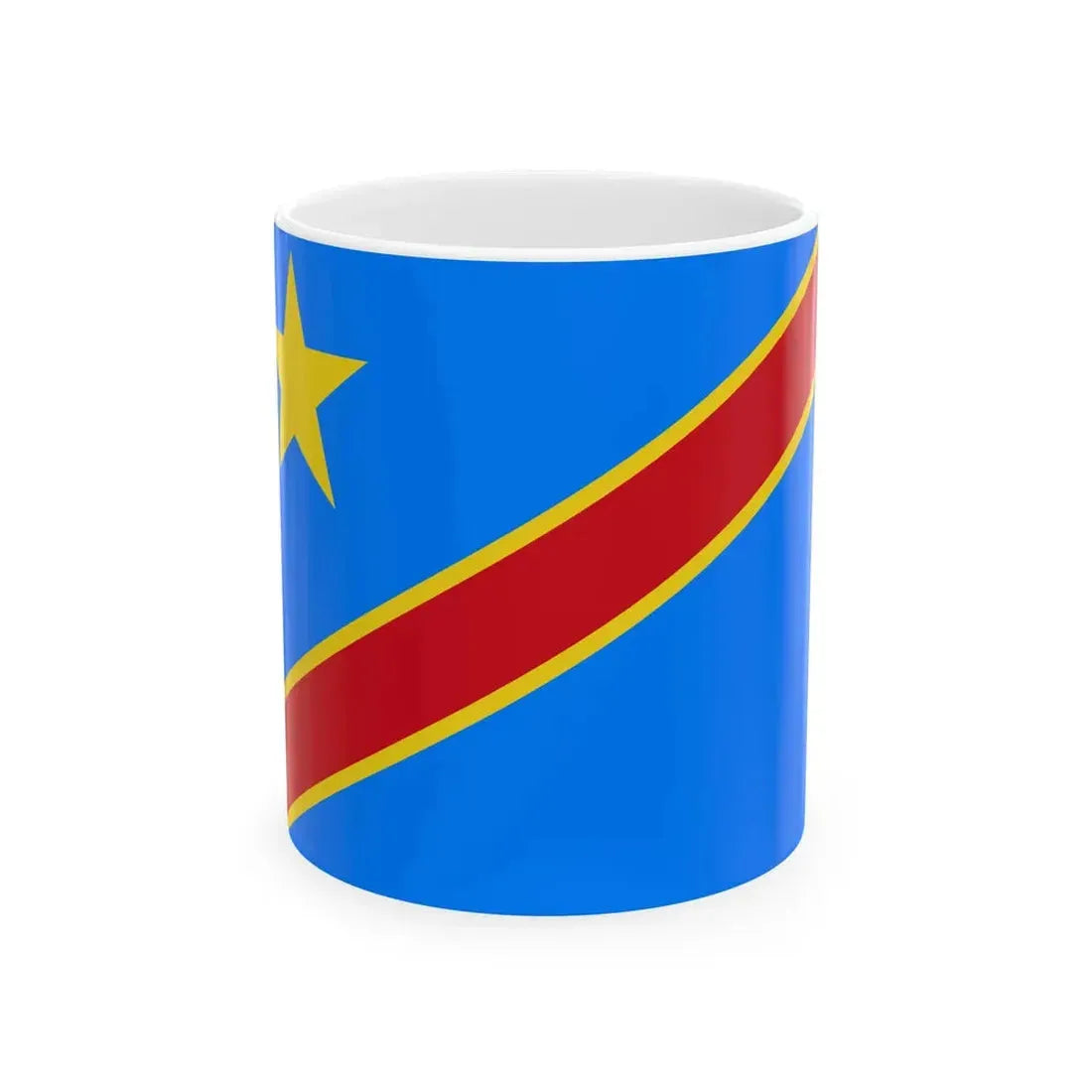 Flag of the Democratic Republic of the Congo type 2 (Congo) White Coffee Mug 11oz - Go Mug Yourself