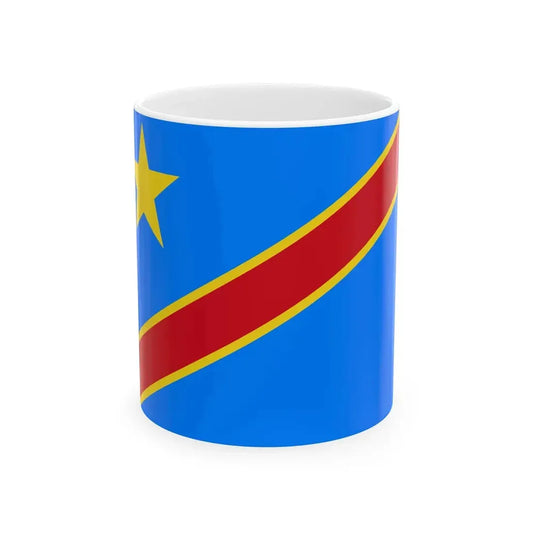 Flag of the Democratic Republic of the Congo type 2 (Congo) White Coffee Mug 11oz - Go Mug Yourself