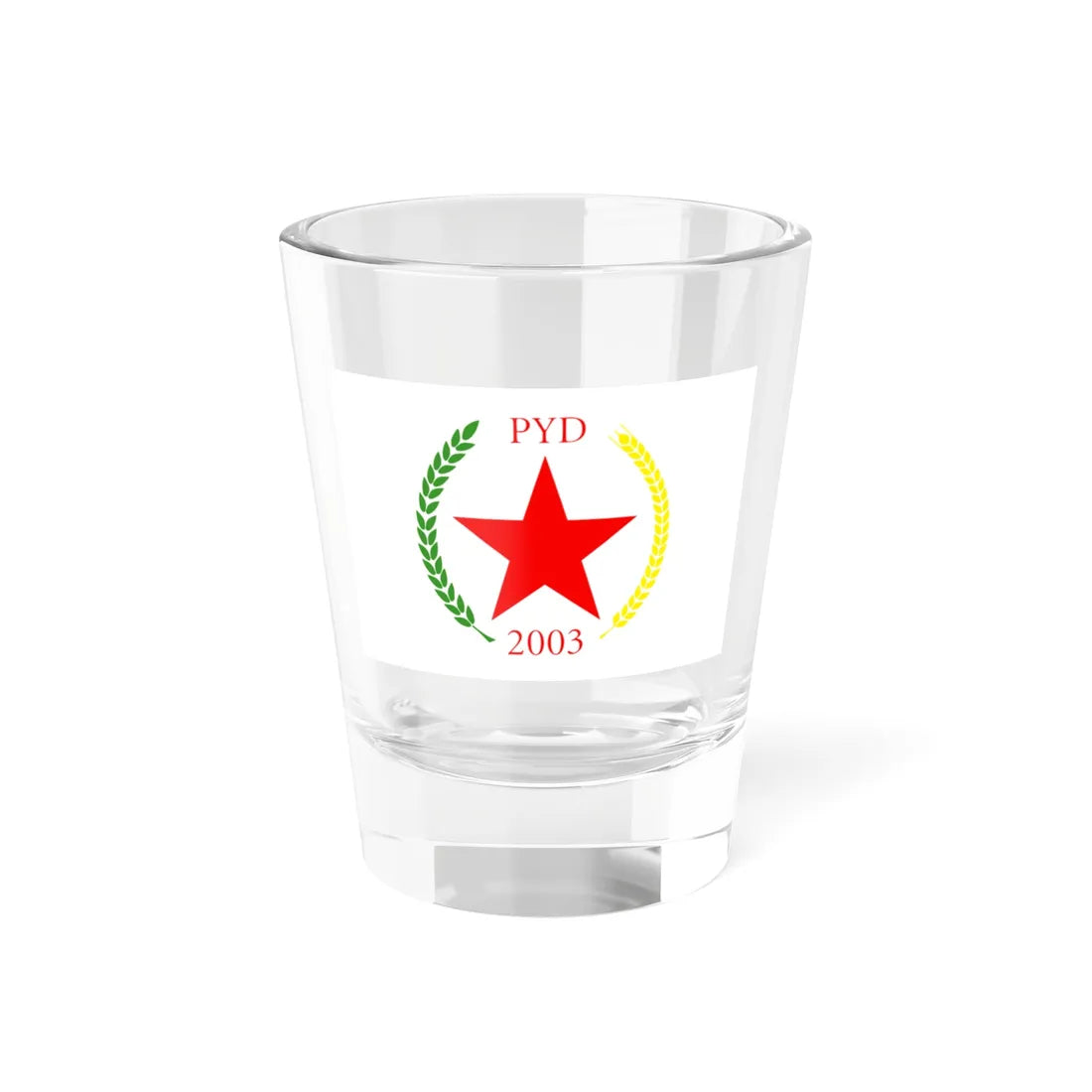 Flag of the Democratic Union Party (Syria) Shot Glass 1.5oz 1.5oz - Go Mug Yourself