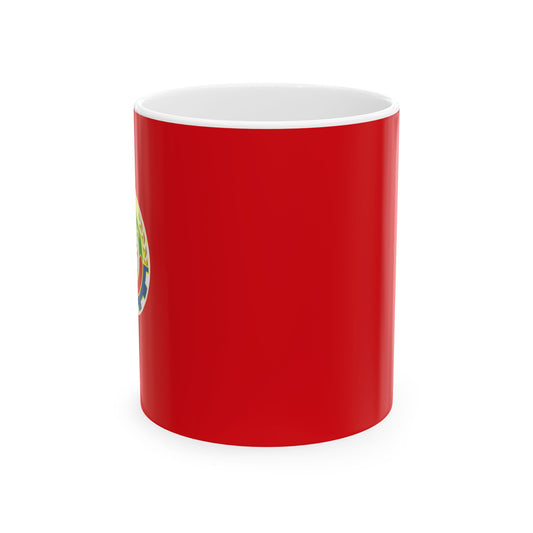 Flag of the Democratic Youth Organisation of Afghanistan (Afghanistan) White Coffee Mug-11oz-Go Mug Yourself