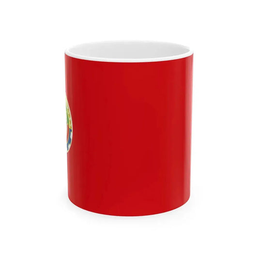 Flag of the Democratic Youth Organisation of Afghanistan (Afghanistan) White Coffee Mug 11oz - Go Mug Yourself