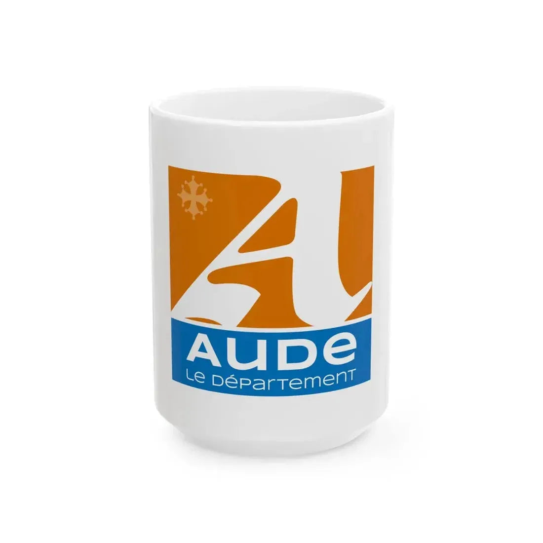Flag of the Department of Aude (France) White Coffee Mug 15oz - Go Mug Yourself