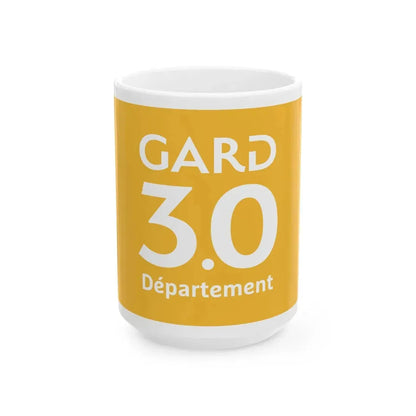 Flag of the Department of Gard (France) White Coffee Mug 15oz - Go Mug Yourself