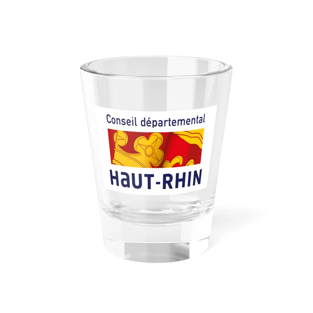 Flag of the Department of Haut-Rhin (France) Shot Glass 1.5oz 1.5oz - Go Mug Yourself