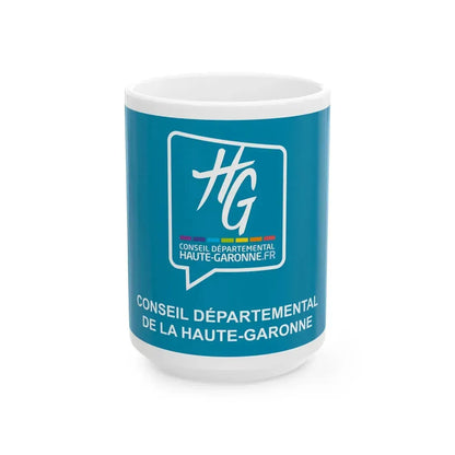 Flag of the Department of Haute-Garonne (France) White Coffee Mug 15oz - Go Mug Yourself