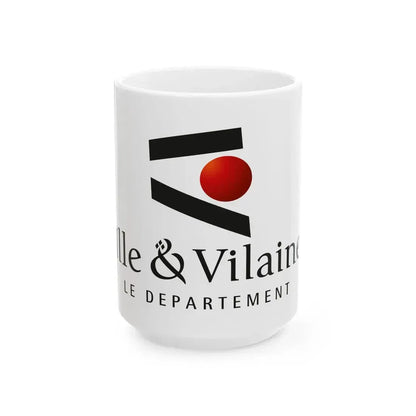 Flag of the Department of Ille-et-Vilaine (France) White Coffee Mug 15oz - Go Mug Yourself