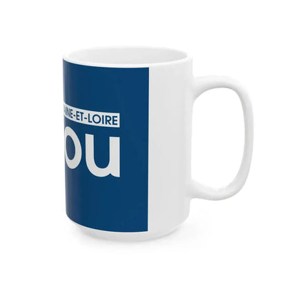 Flag of the Department of Maine-et-Loire Variant 2 (France) White Coffee Mug - Go Mug Yourself