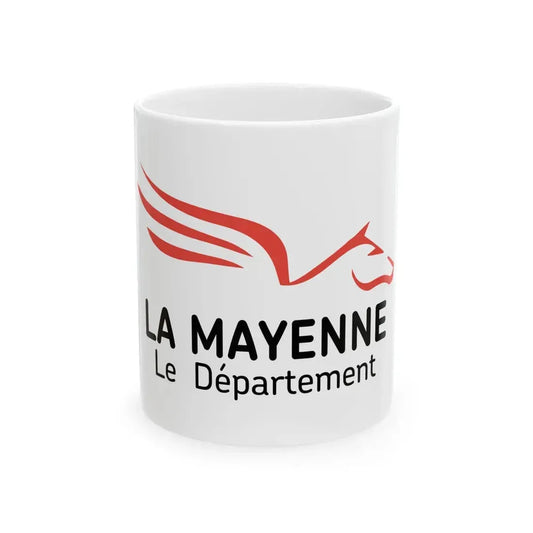 Flag of the Department of Mayenne (France) White Coffee Mug 11oz - Go Mug Yourself