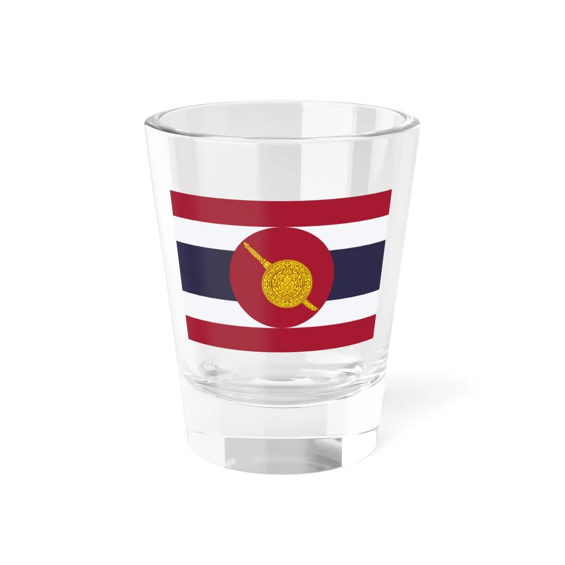 Flag of the Department of Metropolitan and Provincial Police Siam 1917 (Cambodia) Shot Glass 1.5oz 1.5oz - Go Mug Yourself