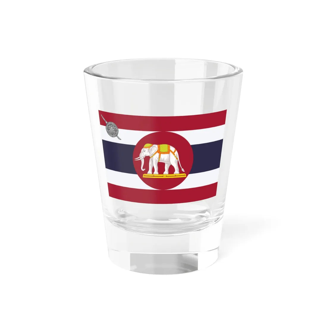 Flag of the Department of Provincial Police Siam 1929 (Cambodia) Shot Glass 1.5oz 1.5oz - Go Mug Yourself