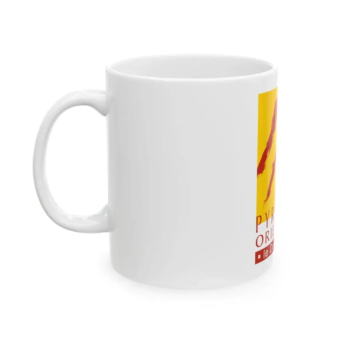 Flag of the Department of Pyrenees-Orientales (France) White Coffee Mug - Go Mug Yourself