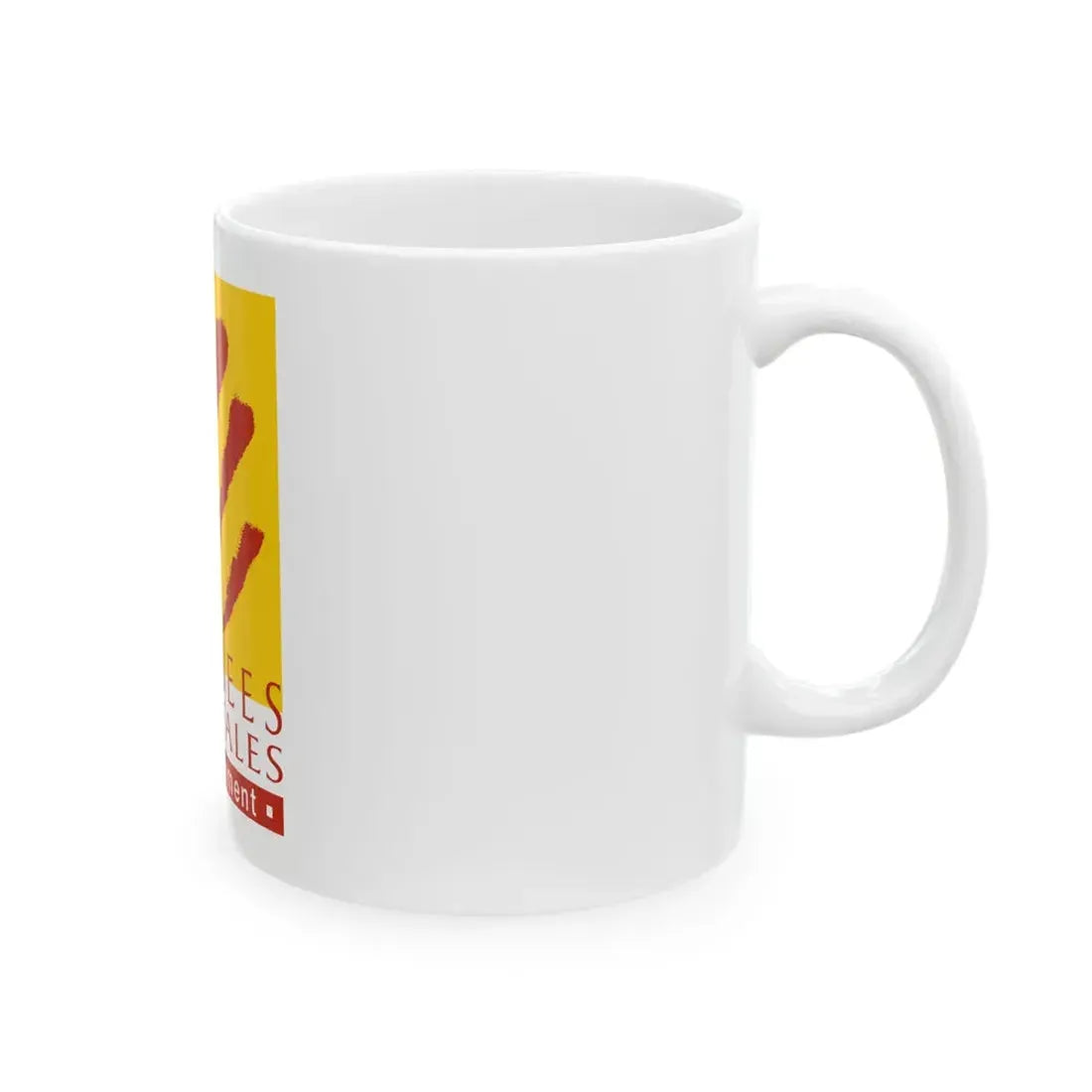 Flag of the Department of Pyrenees-Orientales (France) White Coffee Mug - Go Mug Yourself