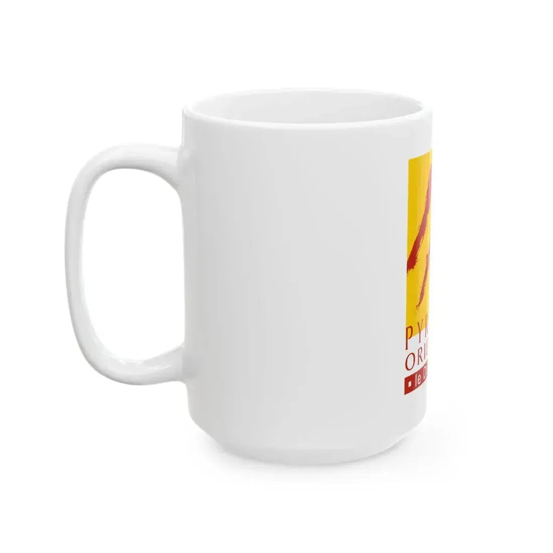 Flag of the Department of Pyrenees-Orientales (France) White Coffee Mug - Go Mug Yourself