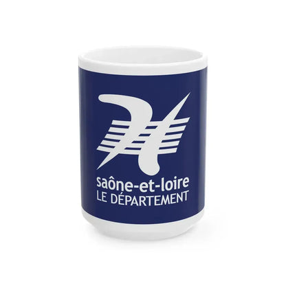 Flag of the Department of Saone-et-Loire (France) White Coffee Mug 15oz - Go Mug Yourself