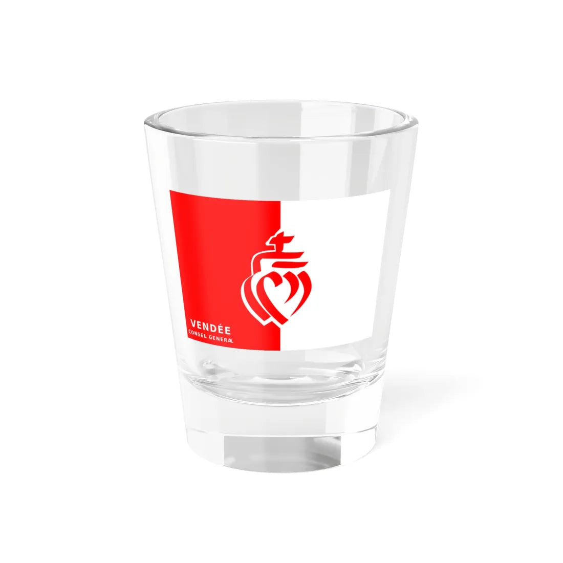 Flag of the Department of Vendee Variant 1 (France) Shot Glass 1.5oz 1.5oz - Go Mug Yourself