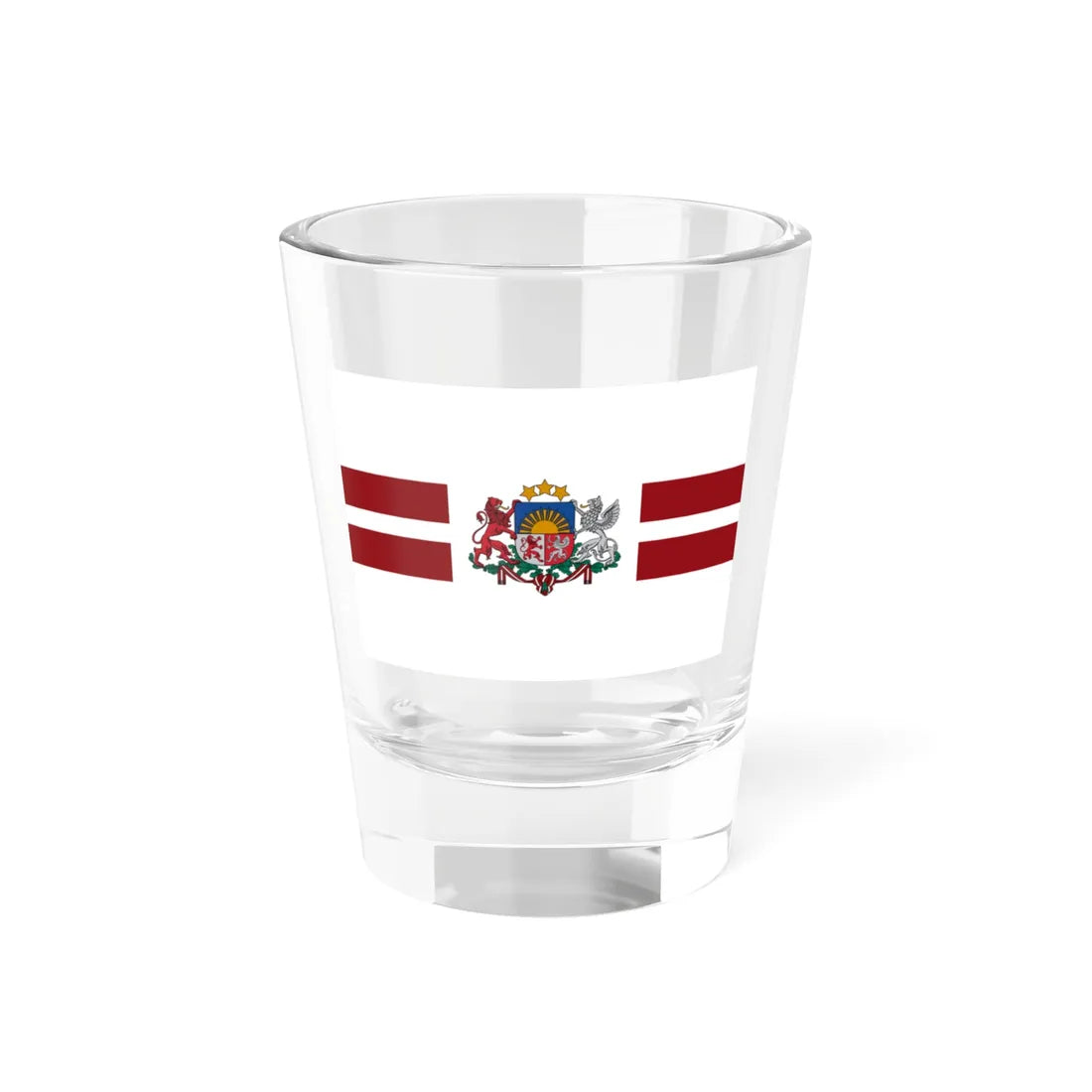 Flag of the Deputy Prime Minister of Latvia (Latvia) Shot Glass 1.5oz 1.5oz - Go Mug Yourself