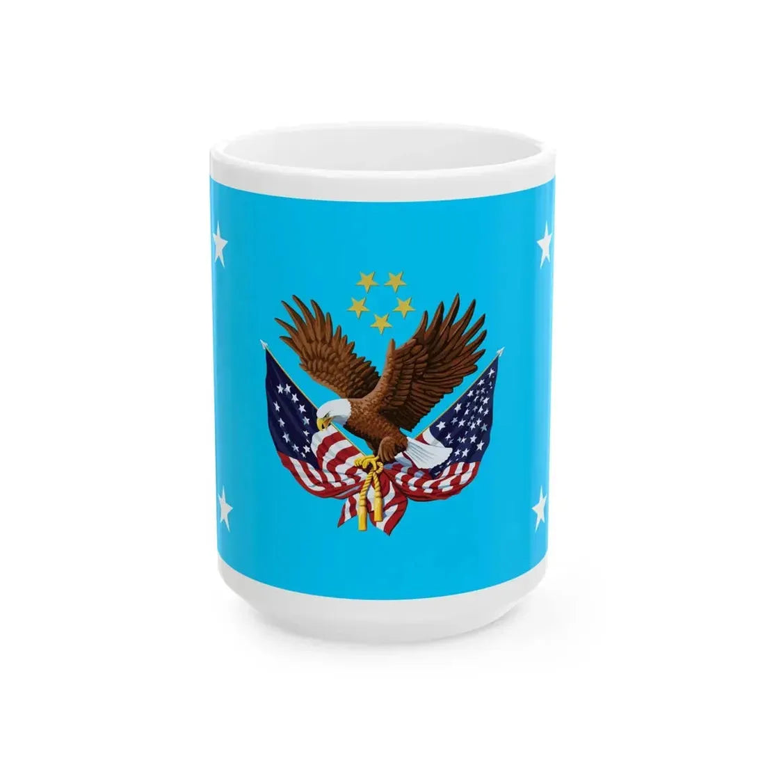 Flag of the Director of the United States National Cemetery System (United States) White Coffee Mug 15oz - Go Mug Yourself