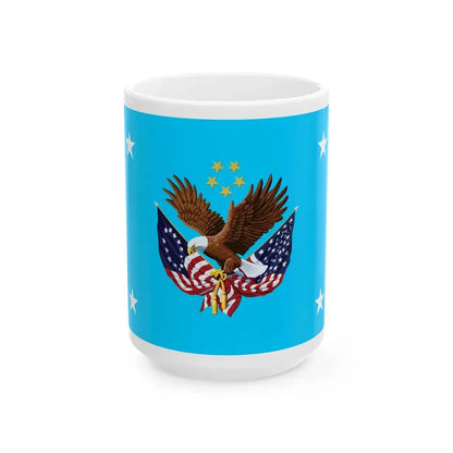 Flag of the Director of the United States National Cemetery System (United States) White Coffee Mug 15oz - Go Mug Yourself