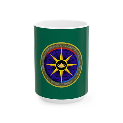 Flag of the Directorate General of Forces Intelligence (Bangladesh) White Coffee Mug 15oz - Go Mug Yourself