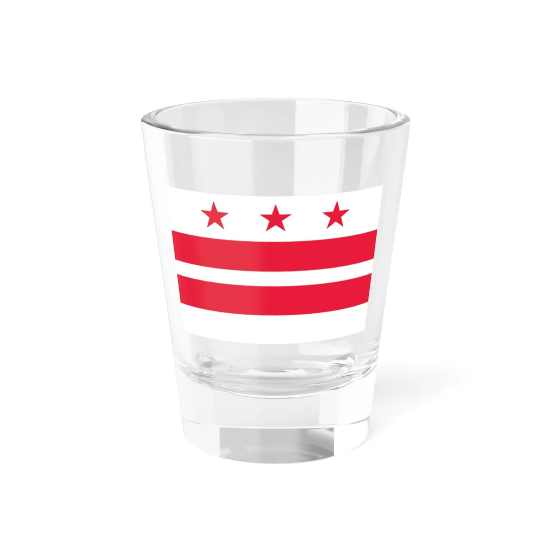 Flag of the District of Columbia 3-2 (United States) Shot Glass 1.5oz 1.5oz - Go Mug Yourself