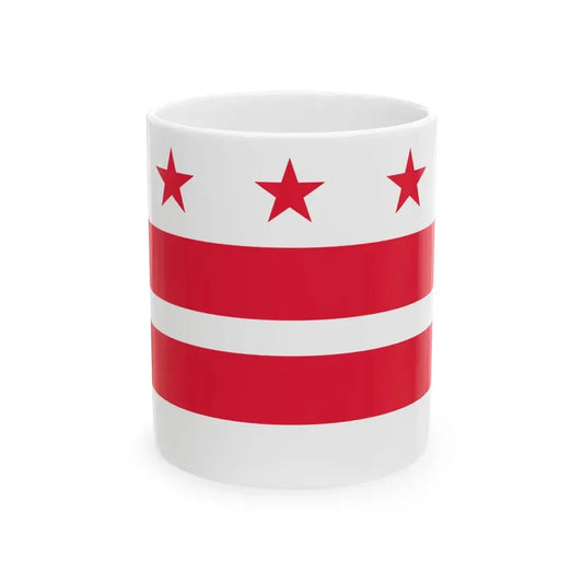Flag of the District of Columbia 3-2 (United States) White Coffee Mug 11oz - Go Mug Yourself