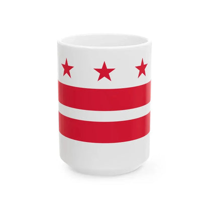 Flag of the District of Columbia 3-2 (United States) White Coffee Mug 15oz - Go Mug Yourself