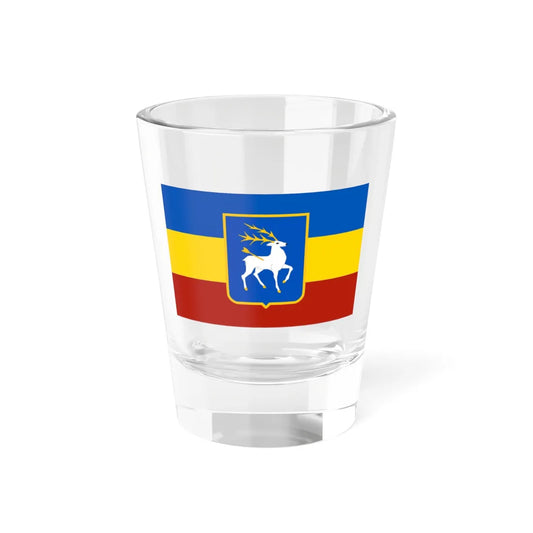 Flag of the Don Republic with coat of arms (Russia) Shot Glass 1.5oz 1.5oz - Go Mug Yourself