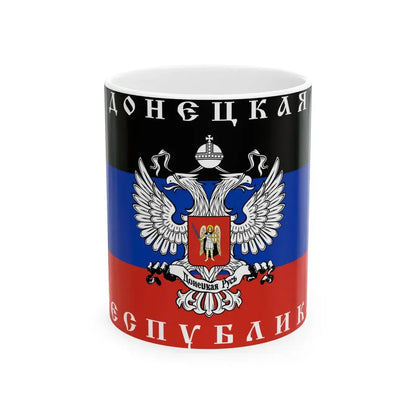 Flag of the Donetsk Republic Organisation (Russia) White Coffee Mug 11oz - Go Mug Yourself