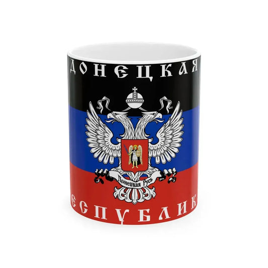 Flag of the Donetsk Republic Organisation (Russia) White Coffee Mug 11oz - Go Mug Yourself