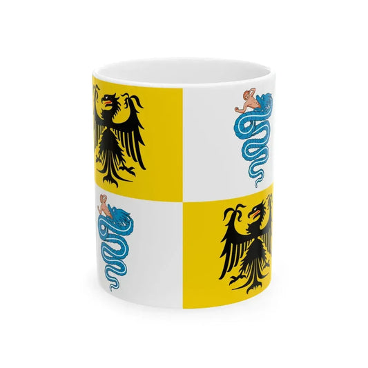 Flag of the Duchy of Milan 1450 2-3 ratio (Italy) White Coffee Mug 11oz - Go Mug Yourself