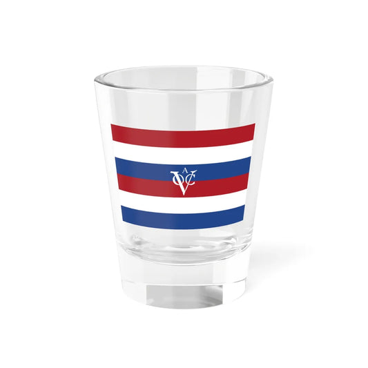 Flag of the Dutch East India Company Amsterdam Chamber - dubbele Statenvlag (Netherlands) Shot Glass 1.5oz 1.5oz - Go Mug Yourself