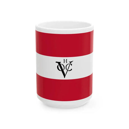 Flag of the Dutch East India Company Hoorn Chamber (Netherlands) White Coffee Mug 15oz - Go Mug Yourself