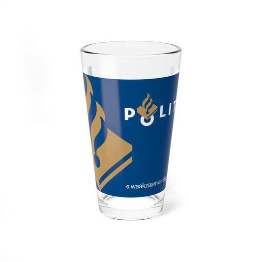 Flag of the Dutch National Police (Netherlands) Pint Glass 16oz 16oz - Go Mug Yourself