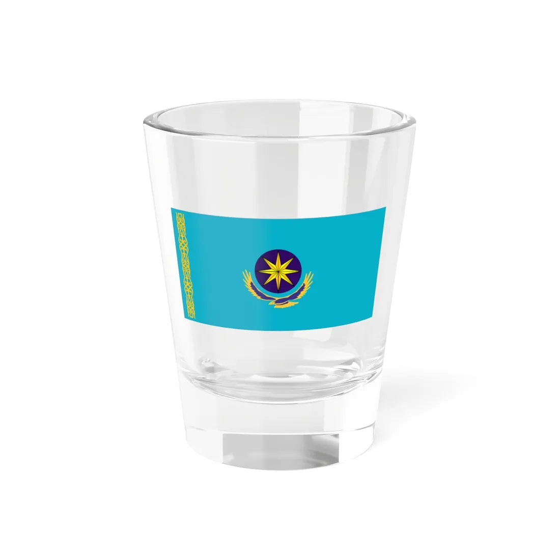 Flag of the East Kazakhstan operatively-rescue (Kazakhstan) Shot Glass 1.5oz 1.5oz - Go Mug Yourself