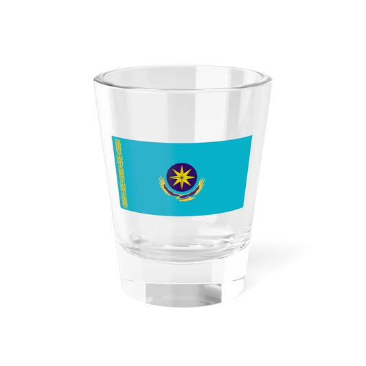 Flag of the East Kazakhstan operatively-rescue (Kazakhstan) Shot Glass 1.5oz 1.5oz - Go Mug Yourself