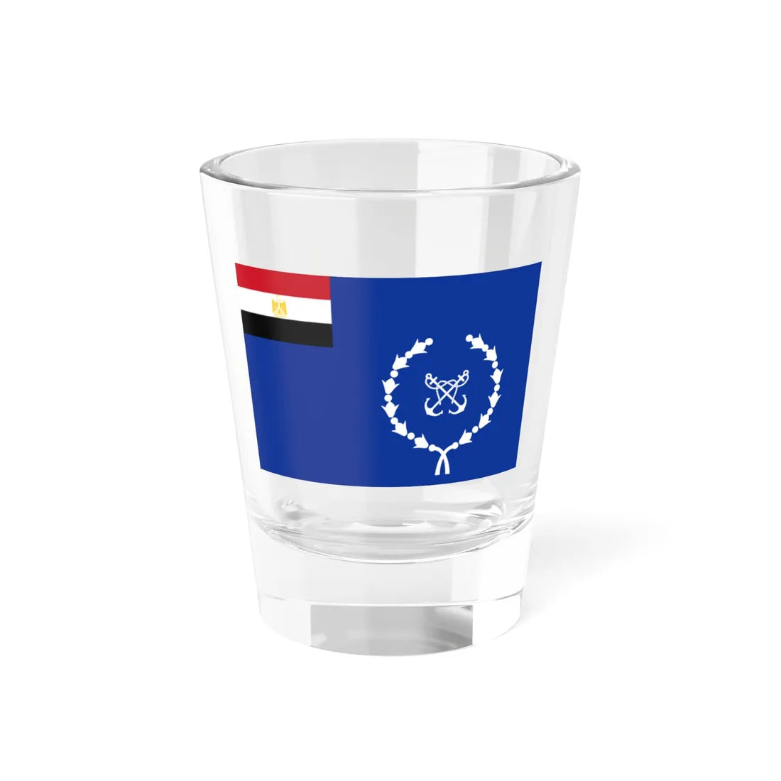 Flag of the Egyptian Navy Coat of arms variant (Egypt) Shot Glass 1.5oz 1.5oz - Go Mug Yourself