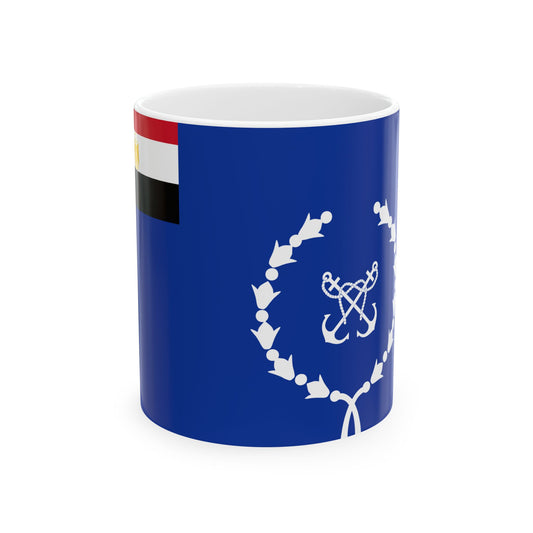 Flag of the Egyptian Navy Coat of arms variant (Egypt) White Coffee Mug-11oz-Go Mug Yourself