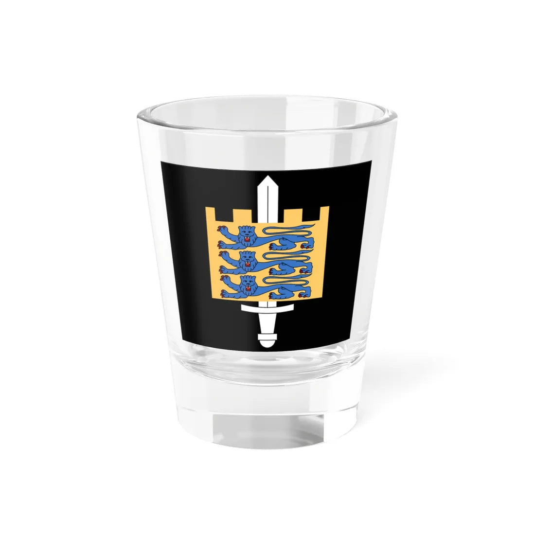 Flag of the Estonian Land Forces (Estonia) Shot Glass 1.5oz 1.5oz - Go Mug Yourself