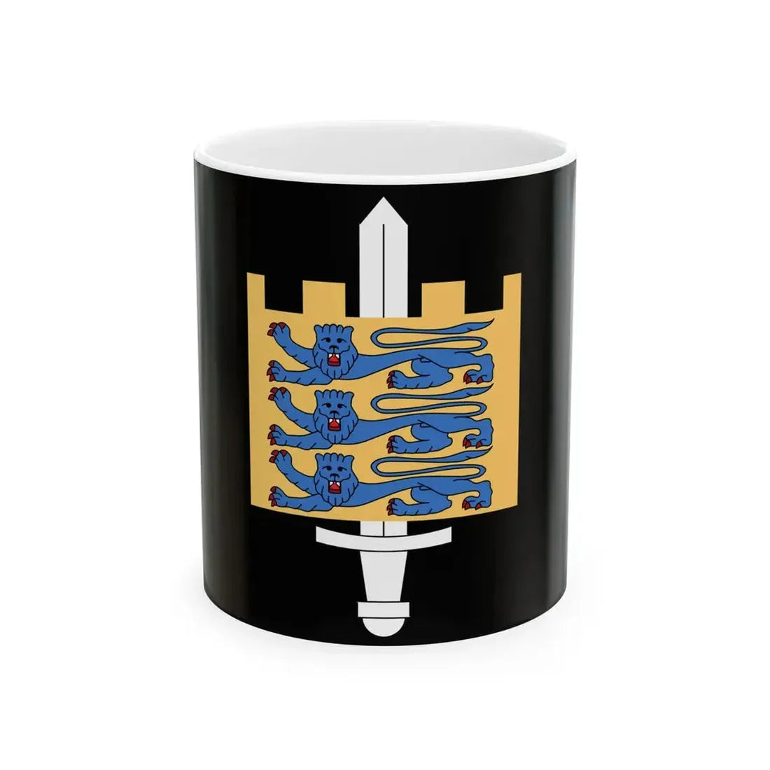 Flag of the Estonian Land Forces (Estonia) White Coffee Mug 11oz - Go Mug Yourself