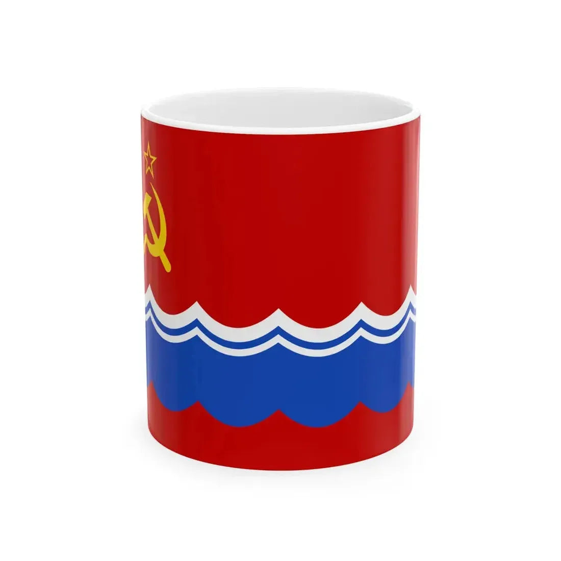 Flag of the Estonian Soviet Socialist Republic 1953-1990 3-2 (Estonia) White Coffee Mug 11oz - Go Mug Yourself