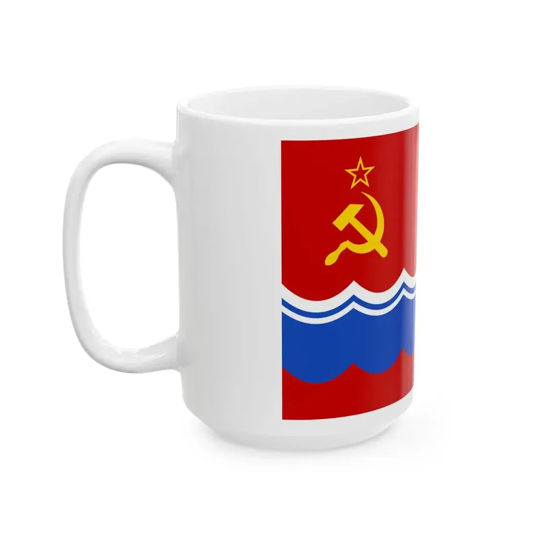 Flag of the Estonian Soviet Socialist Republic 1953-1990 3-2 (Estonia) White Coffee Mug - Go Mug Yourself