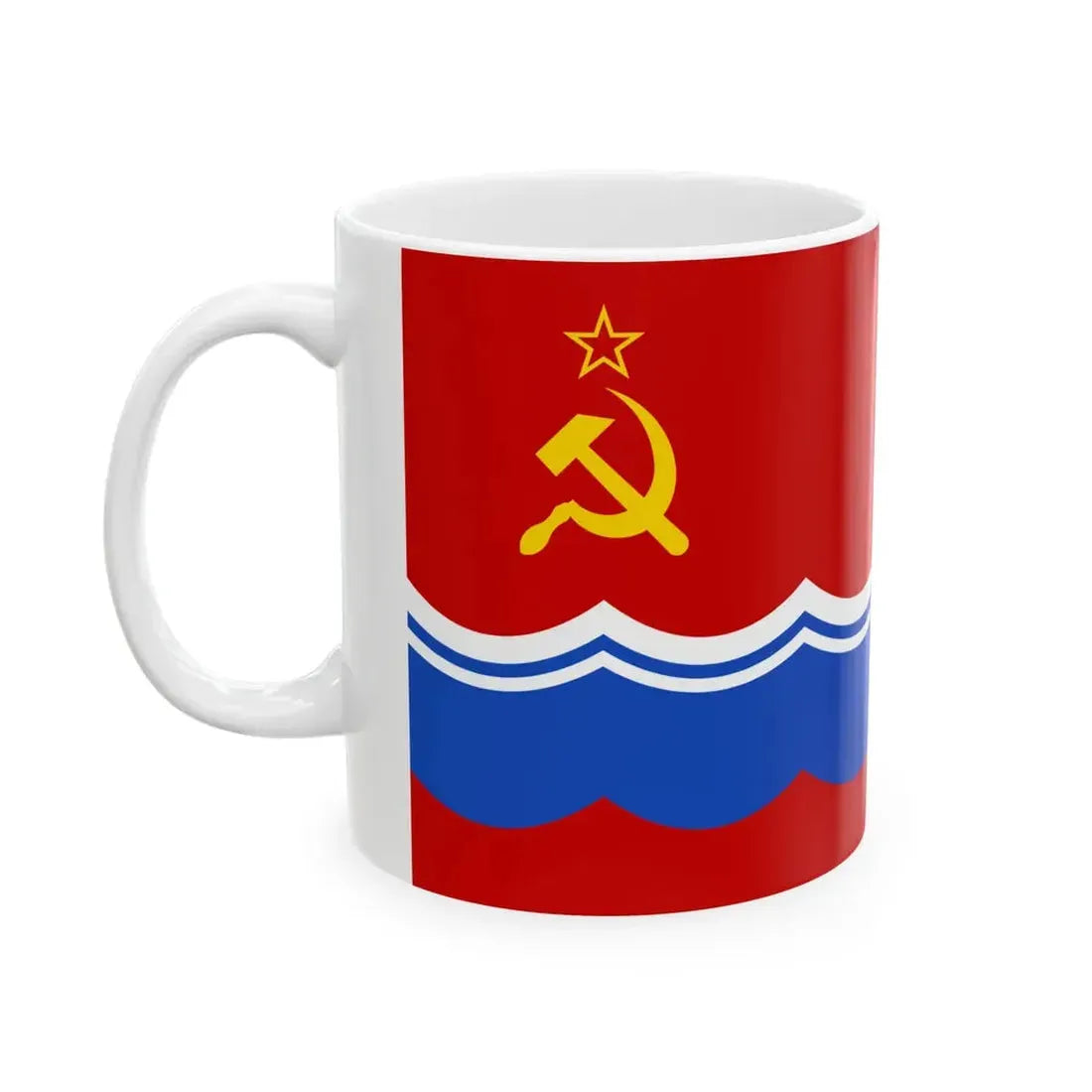 Flag of the Estonian Soviet Socialist Republic 1953-1990 (Estonia) White Coffee Mug - Go Mug Yourself