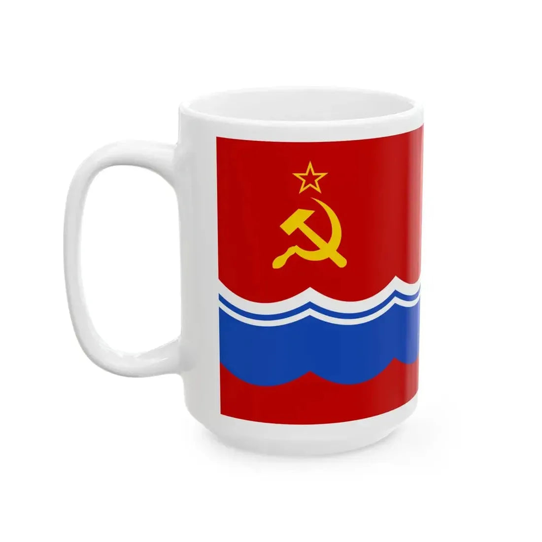Flag of the Estonian Soviet Socialist Republic 1953-1990 (Estonia) White Coffee Mug - Go Mug Yourself
