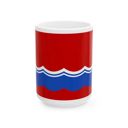 Flag of the Estonian Soviet Socialist Republic 1953-1990 reverse (Estonia) White Coffee Mug 15oz - Go Mug Yourself