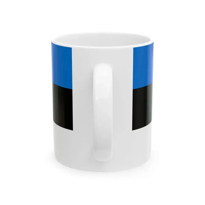 Flag of the Estonian Students Society (Estonia) White Coffee Mug - Go Mug Yourself