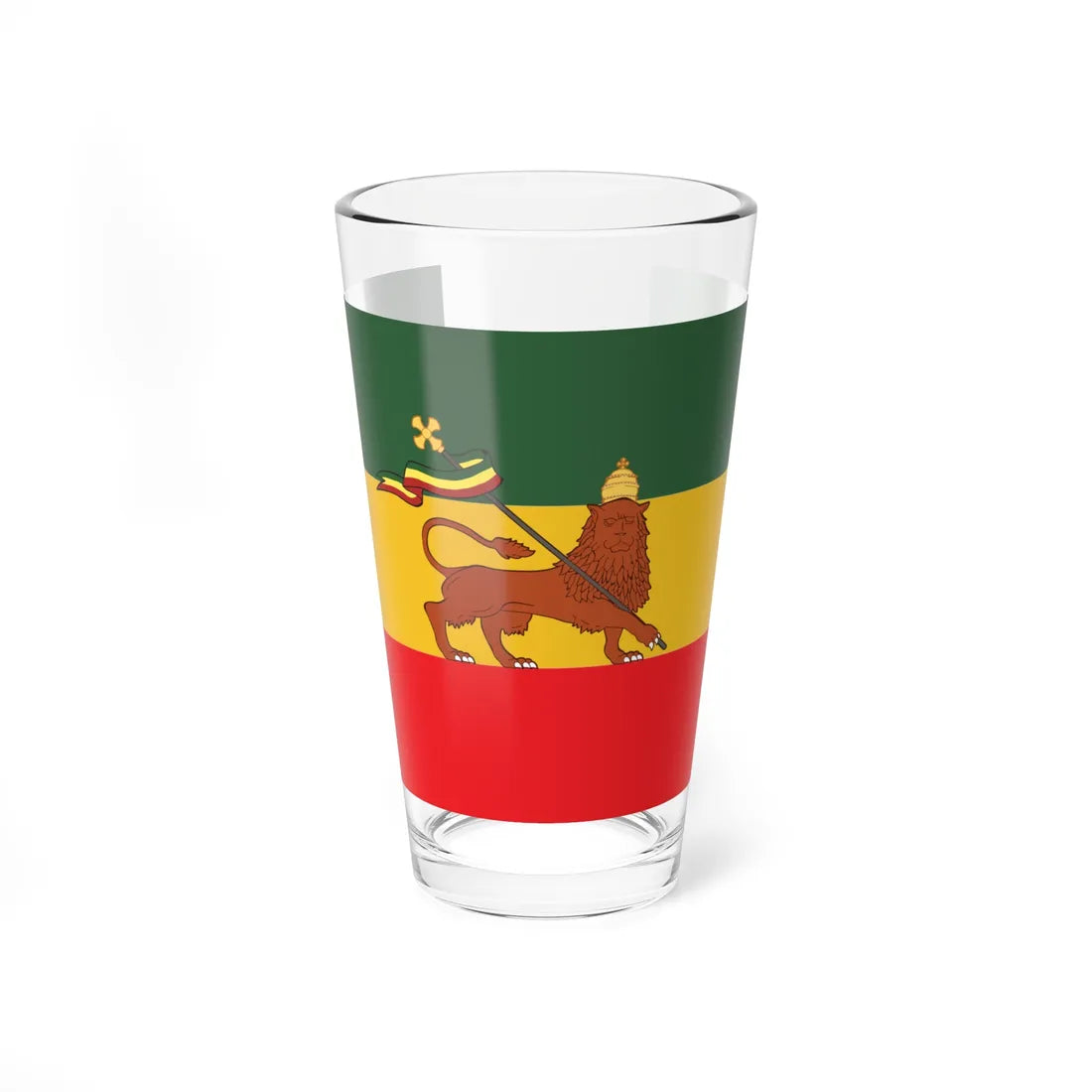 Flag of the Ethiopian Empire (Ethiopia) Pint Glass 16oz 16oz - Go Mug Yourself